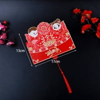 Crvena koverta Sklopivi dizajn crtanih kardnih karata pozicionira tradicionalnu kinesku novu godinu sretan novac za dom