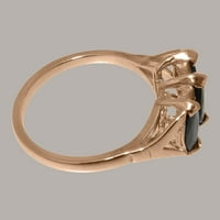 Britanska napravljena 18k ruža zlatna prirodna safir ženski prsten izjave - Veličine opcije - veličina