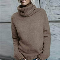Džemper za žene modni puni duks dugih rukava labavi turtleneck pleteni džemper