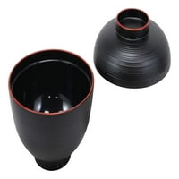 Napravljeno u Japanu tradicionalne crne plastične posude Crvene laki sa poklopcem od 6