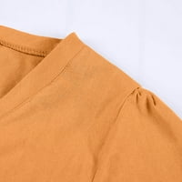 Sandresses za ženske čišćenja prodaja Modni ženski labavi V-izrez Ljeto Čvrsti kratki rukav pamuk i posteljina haljina za žene