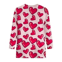 Rollbacks Valentinene majice za žene Crewneck Pulover dugih rukava majica s dugim rukavima modna dukserica