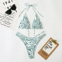 Kupaći kostimi Bikini Žene Modni cvjetni print Halter Split kupaći kostim bikini Print Beachwear Set