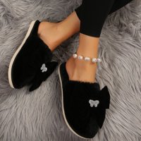 Honeeladyyy ženske papuče vunene cipele nagib na petu okrugli prste casual papuče