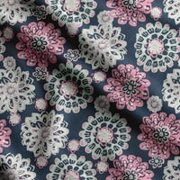 SOIMOI cvjetni tiskovan, pamučna satenska spanda šivaća tkanina od dvorišta WidedeCorativna tkanina za haljine i kućni akcenti-plavi