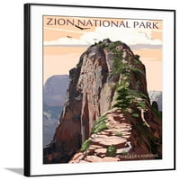 Zion National Park Angels Poletanje i kondestri, Scenic Framed Art Print Wall Art by Lantern Press Prodano