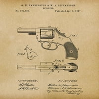Izvorna policijska revolver umetnička dela dostavljena u - Policija - Patent Art Print
