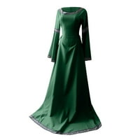 Ženska haljina Gothic Retro dugih rukava tiskara košulja jesen 5xl zelena