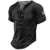 Muški grafički kratki rukav i vezene modne majice proljeće i ljetni kratki rukav tiskani crni l