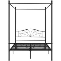 YaHeestech Graceful Pomicanje četverokutnog zatvorenog platforme s prikrivenim krevetom sa lučnim uzglavljem, punom, crnom bojom