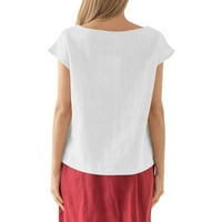 Košulje za žene Ženska modna kontrastna patchwork off ramena dugih rukava s dugim rukavima bijeli xxxl
