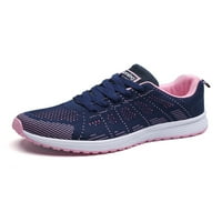 Crocowalk Ženske tenisice Mrežne cipele za trčanje čipke za cipele za hodanje Ženski treneri na otvorenom Lagane casual plavo-ružičaste 10