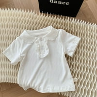 Vedolay majice za djevojčice Djevojke košulje uvidno puff kratkih rukava rupa za rupu za ruke, bijela 12-mjeseci