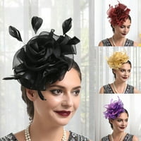 Park Lady Fau Feather Cvjetni oblik Klip za kosu Fascinator Flower Čipka Mini Hat Party Pribor