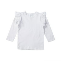 Proljetna Hue Kids Baby Girls dugih rukava rub za bluzu od pune boje majica na vrhu odjeće