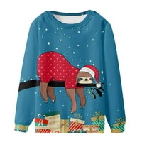 Muška božićna smiješna dukserica Pulover Crewneck Holiday odjeća Grafičke majice Ružne džempere Dugi