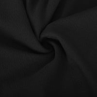 Wyongtao ženski rukav čvrsti elastični struk casual V izrez Haljina i crne haljine crne l