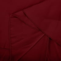 Ženske čvrste boje Halter Chiffon Midi haljina večernja maturalna majica tunika neujednačena a-linijska ljuljačka kratka haljina