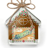 Ornament je tiskao jednostrani pozdrav iz Ankeny, Vintage razgledni božić Neonblond