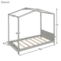 Krevet od dvostruke veličine platform sa uzglavljem, drveni okvir platforme s ugrađenim pločom za skladištenje