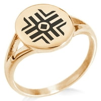 Nehrđajući čelik Sveti čarobne rune minimalistički ovalni vrh Polirano izjava naizmenični prsten