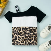 TODDLER Baby Girl Odjeća za djecu Djevojka Outfits Majica kratkih rukava Leopard Print Set Odjeća 2-6t