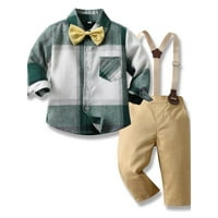 Toddler dječaci dugih rukava majica i hlače prsluk za kapute gospodin Bowtie set odjeće kombinezon AG