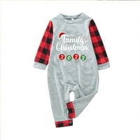 Božićne PJS jelene plairani ispis majica s dugim rukavima Top i hlače Xmas Sleep Ležište Porodica Podudaranje Pajamas Outfit Podudaranje Pajamas porodice 5