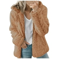 Hoodie jakna Nejasna odjeća Ženska zimska jakna Topla Trendy kaput jakna s džepom tanka modna kardigan kafa mala