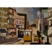 Joaquín Torres-García Crni moderni uokvireni muzej Art Print pod nazivom - Gradski pejzaž