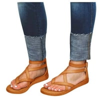 Komforne sandale za žene za žene ravne potpetice crne 37
