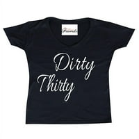 Ženska majica s kratkim rukavima V-izrez - prljav trideset
