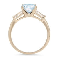 2.0ct okrugli rez plavi simulirani dijamant 18k žuti zlatni godišnjički angažman kamena prstena veličine 3,5