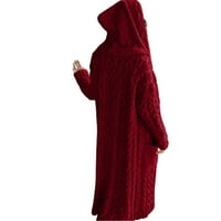 Žene pletene duge gornje rublje Čvrsta boja čestica baršunasta kaput za žensko casual svakodnevno l siva