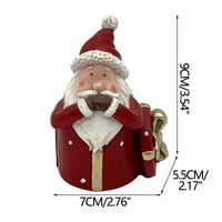 Prinxy Mini Santa Claus ukrasi BO Oblik smola božićni minijaturni ukrasi Bo Santa statue minijaturni ukrasi crvene boje