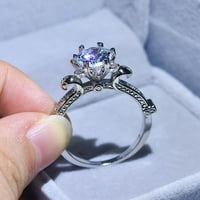 Cara Lady Wedding Band u titanijumskim prstenom za vjenčani prsten za angažman prsten srebrna 11