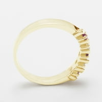 Britanci napravio 14k žuto zlato prirodno rubin i dijamantni ženski prsten - veličine opcije - veličine