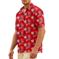 4. jula muška havajska majica USA Nacionalna zastava Grafička majica ovratnik 3D print plus veličina