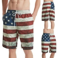 Muške plažne kratke hlače Ljeto Nezavisnost Muške kratke tiskane zastave na plaži Dan plaže Američke