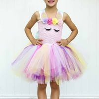 Djevojke toddlere haljine 2-10t proljetna jesenska mreža cvjetna haljina sa vješalicama princeza haljina