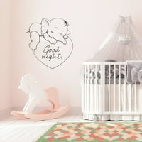 Laku noć - Vrijeme kreveta citati slatka spavaća baby Elephantsilhouette vinil dizajn zidne naljepnice