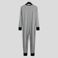 Aufmer Nighthowns za žensko čišćenje dugih rukava s prugastom multikolorom pidžame set pidžamas odrasli stražnji zaklopke mekano spavanje kombinezon padžama set