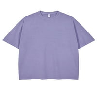 Zodanni Žene vrhovi Tors Solid Color Tee kratki rukav majica Bohemijska majica Pulover plaže Violet