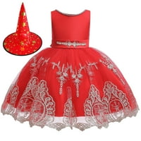 Lilgiuy Girls kratki rukav modni haljina Dječja princeza haljina za haljina haljina + hat cosplay