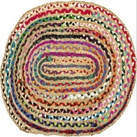 Pamuk i jute multialianirani rug višebojni ručno pletene pletene reverzibilne prostirke