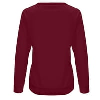 -Nack džemper Ženski vrhovi Božićni ispis Duks sa okruglim vratom Labavi bluza Duks bez kapuljača Ružna