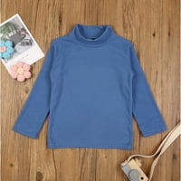 Inhzoy Kids Girls Boys Basic Turtleneck T-majice Topla pulover Termalni vrhovi plavi 5-6