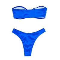 Scoop vrat Bikini Top kehaka Bikini Top Women Bandeau zavoj bikini set Push up Brazilski kupaći kostimi