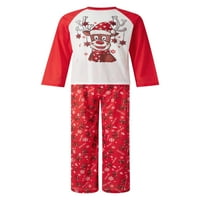 Porodica Seyurigaoka Uklapanje božićne pajamas Outfit dugih rukava DEER Crew Tops Romper + Full Deer Snowflake dugačke hlače Roditeljska božićna noćna odjeća za odrasle djece beba