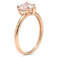 1CT srce rezano ružičaste simulirane dijamantske 18K ruže zlatne godišnjice za angažovanje prstena veličine 7.75
